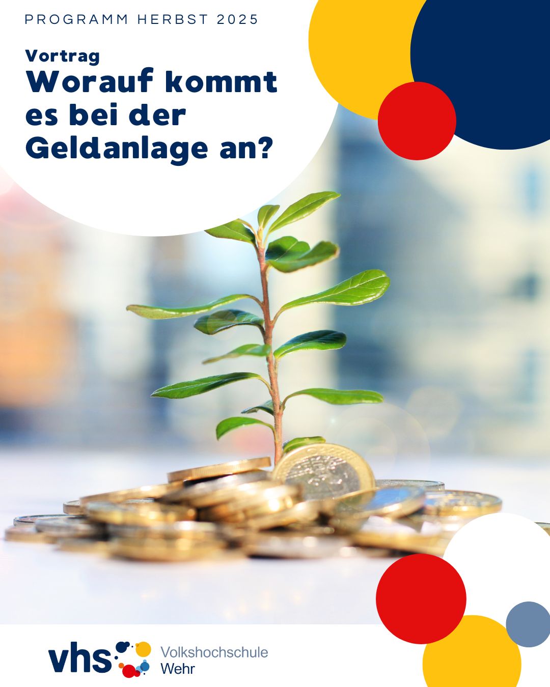 Öffnet die Seite 'Vortrag: Worauf kommt es bei der Geldanlage an?'